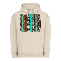 Pigment French Oak western cowhide wood and turquoise glitter brushstrokes Urban Hoodie - Artiststas