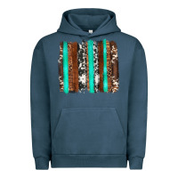Pigment Midnight Navy western cowhide wood and turquoise glitter brushstrokes Urban Hoodie - Artiststas