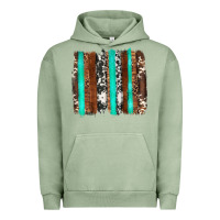 Pigment Oil Green western cowhide wood and turquoise glitter brushstrokes Urban Hoodie - Artiststas