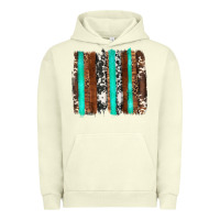 Pigment Pistachio western cowhide wood and turquoise glitter brushstrokes Urban Hoodie - Artiststas