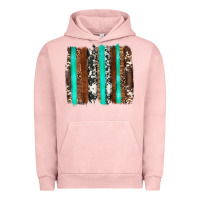 Pigment Salmon western cowhide wood and turquoise glitter brushstrokes Urban Hoodie - Artiststas