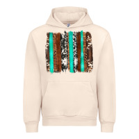 Sandshell western cowhide wood and turquoise glitter brushstrokes Urban Hoodie - Artiststas