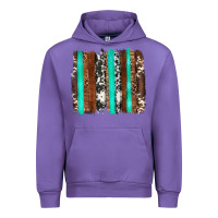 Tulip western cowhide wood and turquoise glitter brushstrokes Urban Hoodie - Artiststas
