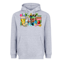 Heather Grey summer teacher coffee cups Heavyweight Hoodie - Zillion Design Studio