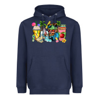 Navy summer teacher coffee cups Heavyweight Hoodie - Zillion Design Studio