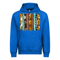 Cobalt western cowhide leopard turquoise brushstrokes Urban Hoodie - Artiststas