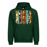 Forest Green western cowhide leopard turquoise brushstrokes Urban Hoodie - Artiststas
