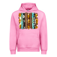 Fuchsia Pink western cowhide leopard turquoise brushstrokes Urban Hoodie - Artiststas