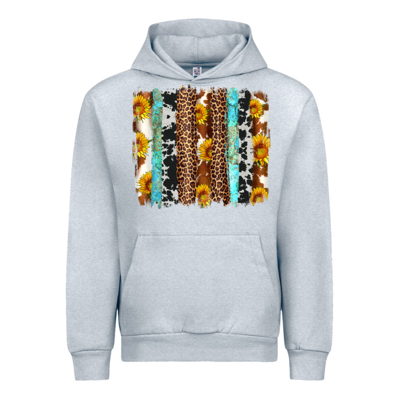 Western Cowhide Leopard Turquoise Brushstrokes Urban Hoodie by Artiststas | Teevron