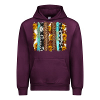 Mauve Wine western cowhide leopard turquoise brushstrokes Urban Hoodie - Artiststas