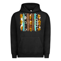 Pigment Black western cowhide leopard turquoise brushstrokes Urban Hoodie - Artiststas