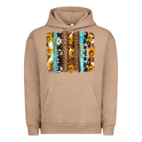 Pigment Burro western cowhide leopard turquoise brushstrokes Urban Hoodie - Artiststas
