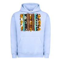 Pigment Grape Ice western cowhide leopard turquoise brushstrokes Urban Hoodie - Artiststas