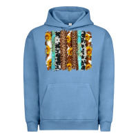 Pigment Pebble Blue western cowhide leopard turquoise brushstrokes Urban Hoodie - Artiststas