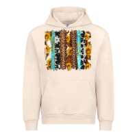Sandshell western cowhide leopard turquoise brushstrokes Urban Hoodie - Artiststas