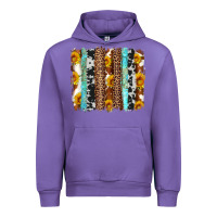 Tulip western cowhide leopard turquoise brushstrokes Urban Hoodie - Artiststas