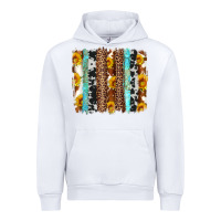 White western cowhide leopard turquoise brushstrokes Urban Hoodie - Artiststas
