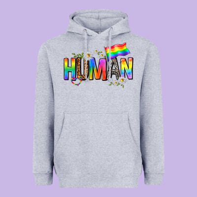 Heavyweight Hoodie human with daisies
