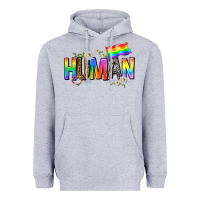 Heather Grey human with daisies Heavyweight Hoodie - texasbilliewilder