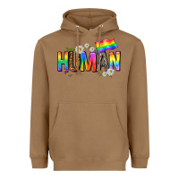 Toasted Coconut human with daisies Heavyweight Hoodie - texasbilliewilder