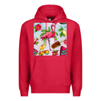 Cardinal sweet summer flamingo seamless pattern Premium Hoodie - BundleAndBundleShop