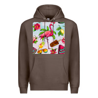 Coffee sweet summer flamingo seamless pattern Premium Hoodie - BundleAndBundleShop