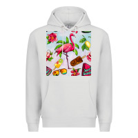 Dove Grey sweet summer flamingo seamless pattern Premium Hoodie - BundleAndBundleShop