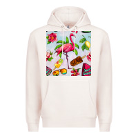 Pale Pink sweet summer flamingo seamless pattern Premium Hoodie - BundleAndBundleShop