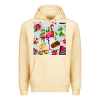 Pina Colada sweet summer flamingo seamless pattern Premium Hoodie - BundleAndBundleShop