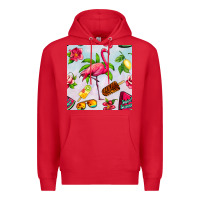 Red sweet summer flamingo seamless pattern Premium Hoodie - BundleAndBundleShop