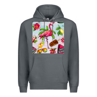 Rock sweet summer flamingo seamless pattern Premium Hoodie - BundleAndBundleShop