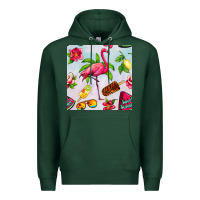 Sports Green sweet summer flamingo seamless pattern Premium Hoodie - BundleAndBundleShop