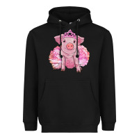 Black Balerina pig with tutu Heavyweight Hoodie - RanaPortraitStore