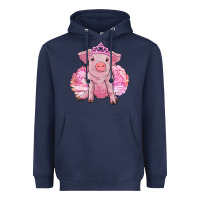 Navy Balerina pig with tutu Heavyweight Hoodie - RanaPortraitStore