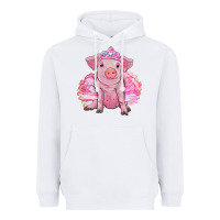 White Balerina pig with tutu Heavyweight Hoodie - RanaPortraitStore