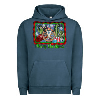 Pigment Midnight Navy merry christmas western bull skull Urban Hoodie - AdoDesignShop