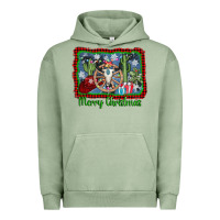 Pigment Oil Green merry christmas western bull skull Urban Hoodie - AdoDesignShop