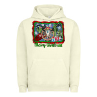 Pigment Pistachio merry christmas western bull skull Urban Hoodie - AdoDesignShop