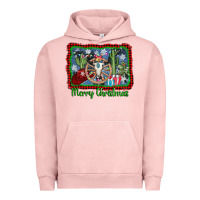 Pigment Salmon merry christmas western bull skull Urban Hoodie - AdoDesignShop