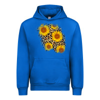 Cobalt leopard sunflower patch Urban Hoodie - AdoDesignShop