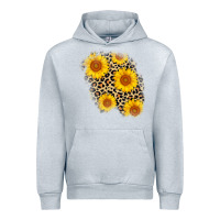 Heather Grey leopard sunflower patch Urban Hoodie - AdoDesignShop