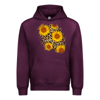 Mauve Wine leopard sunflower patch Urban Hoodie - AdoDesignShop