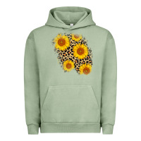 Pigment Oil Green leopard sunflower patch Urban Hoodie - AdoDesignShop