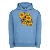 Pigment Pebble Blue leopard sunflower patch Urban Hoodie - AdoDesignShop