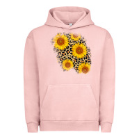 Pigment Salmon leopard sunflower patch Urban Hoodie - AdoDesignShop