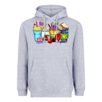 Heather Grey school coffee cups Heavyweight Hoodie - Zillion Design Studio