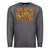Charcoal Heather leopard background Premium Sweatshirt - Zillion Design Studio