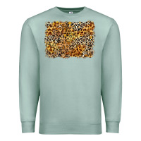 Seafoam leopard background Premium Sweatshirt - Zillion Design Studio
