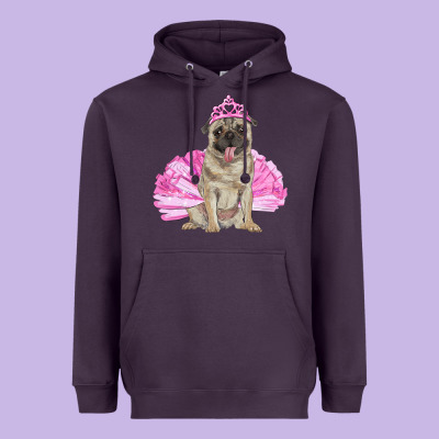 Heavyweight Hoodie Balerina pug with tutu