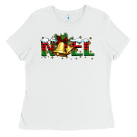 White noel Christmas bells Ladies Tee - BarkalooDesign